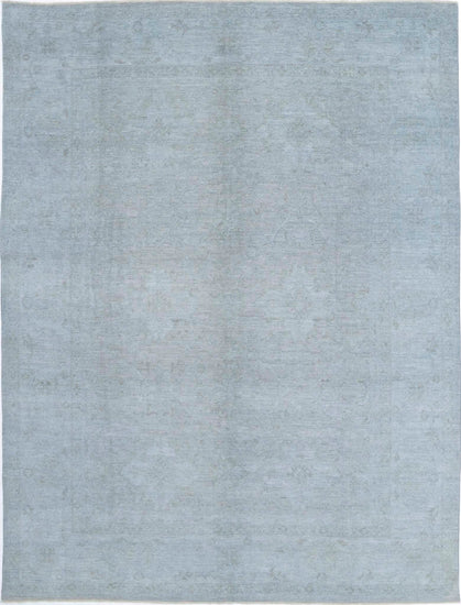 Transitional Hand Knotted Overdyed Farhan Wool Rug of Size 8'10'' X 11'8'' in Grey and  Colors - Made in Afghanistan