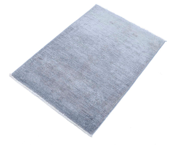 Transitional Hand Knotted Overdyed Farhan Wool Rug of Size 2'0'' X 3'1'' in Grey and  Colors - Made in Afghanistan