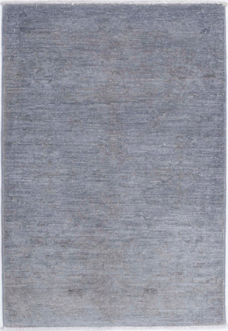 Transitional Hand Knotted Overdyed Farhan Wool Rug of Size 2'0'' X 3'1'' in Grey and  Colors - Made in Afghanistan
