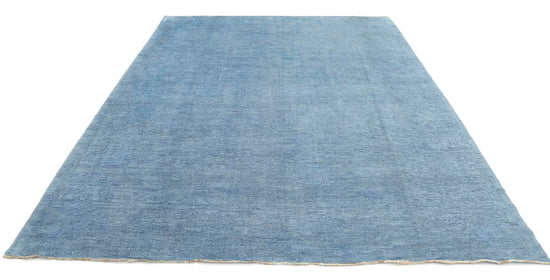 Transitional Hand Knotted Overdyed Farhan Wool Rug of Size 8'2'' X 10'10'' in Blue and Blue Colors - Made in Afghanistan