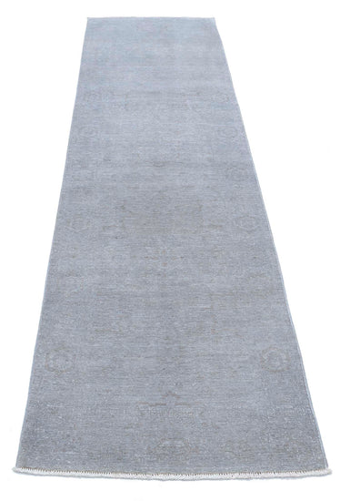 Transitional Hand Knotted Overdyed Farhan Wool Rug of Size 2'5'' X 9'0'' in Grey and  Colors - Made in Afghanistan