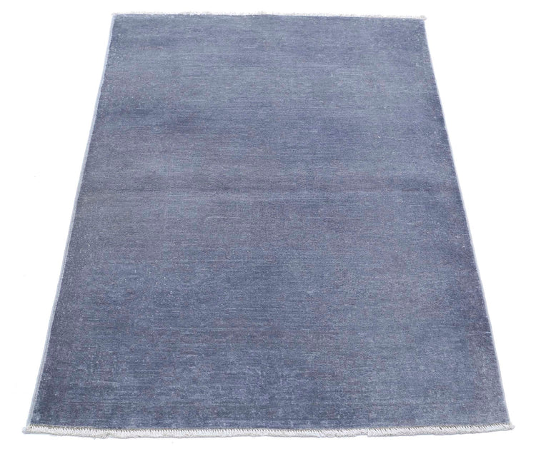 Transitional Hand Knotted Overdyed Farhan Wool Rug of Size 2'9'' X 4'0'' in Grey and  Colors - Made in Afghanistan