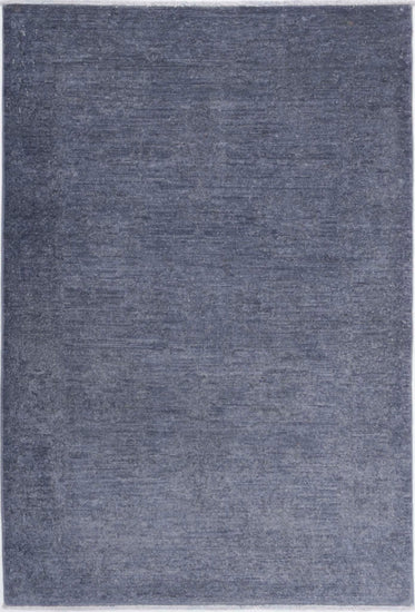 Transitional Hand Knotted Overdyed Farhan Wool Rug of Size 2'7'' X 3'10'' in Grey and Grey Colors - Made in Afghanistan