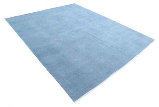 Transitional Hand Knotted Overdyed Farhan Wool Rug of Size 7'8'' X 9'5'' in Blue and Blue Colors - Made in Afghanistan