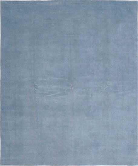 Transitional Hand Knotted Overdyed Farhan Wool Rug of Size 7'8'' X 9'5'' in Blue and Blue Colors - Made in Afghanistan