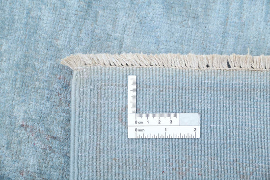 Transitional Hand Knotted Overdyed Farhan Wool Rug of Size 8'3'' X 10'11'' in Teal and  Colors - Made in Afghanistan
