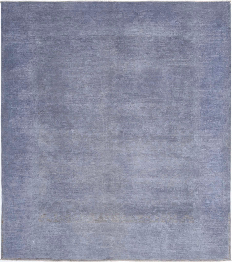 Transitional Hand Knotted Overdyed Farhan Wool Rug of Size 8'0'' X 9'0'' in Grey and  Colors - Made in Afghanistan