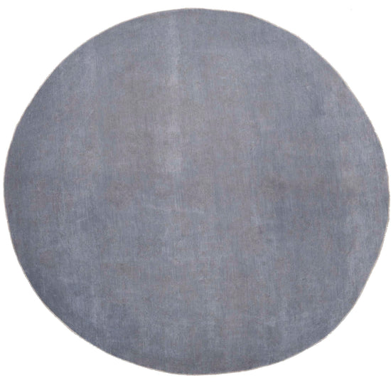 Transitional Hand Knotted Overdyed Farhan Wool Rug of Size 9'4'' X 9'6'' in Grey and  Colors - Made in Afghanistan