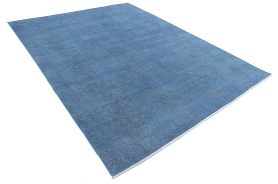 Transitional Hand Knotted Overdyed Farhan Wool Rug of Size 7'9'' X 10'3'' in Blue and Blue Colors - Made in Afghanistan