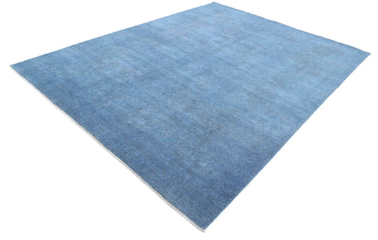 Transitional Hand Knotted Overdyed Farhan Wool Rug of Size 7'9'' X 10'3'' in Blue and Blue Colors - Made in Afghanistan