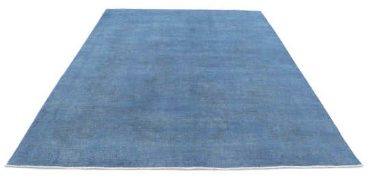 Transitional Hand Knotted Overdyed Farhan Wool Rug of Size 7'9'' X 10'3'' in Blue and Blue Colors - Made in Afghanistan
