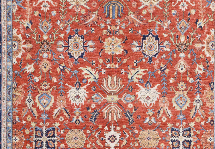 Traditional Hand Knotted Ziegler Farhan Wool Rug of Size 8'10'' X 11'4'' in  and  Colors - Made in Afghanistan