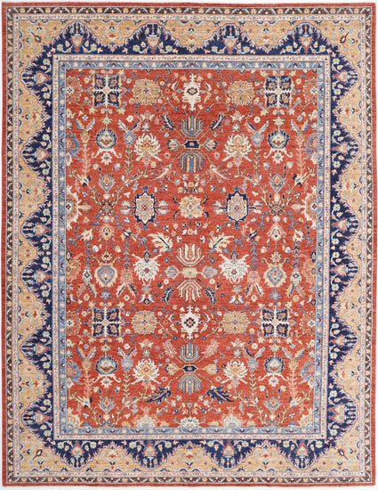 Traditional Hand Knotted Ziegler Farhan Wool Rug of Size 8'10'' X 11'4'' in  and  Colors - Made in Afghanistan