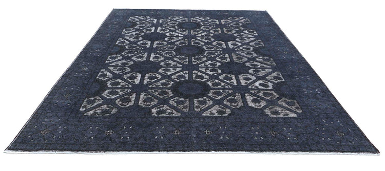 Transitional Hand Knotted Onyx Farhan Wool Rug of Size 8'7'' X 11'11'' in Grey and Grey Colors - Made in Afghanistan