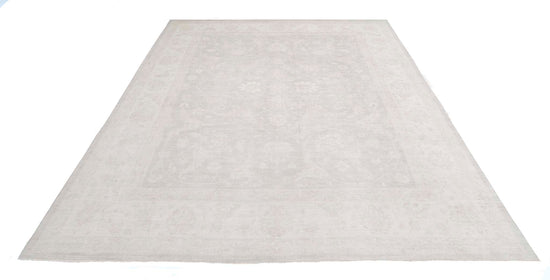 Transitional Hand Knotted Artemix Farhan Wool Rug of Size 12'1'' X 14'2'' in Grey and Grey Colors - Made in Afghanistan