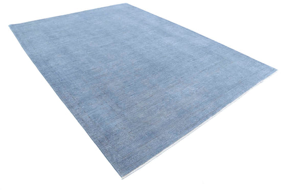 Transitional Hand Knotted Overdyed Farhan Wool Rug of Size 8'1'' X 11'0'' in Grey and Grey Colors - Made in Afghanistan