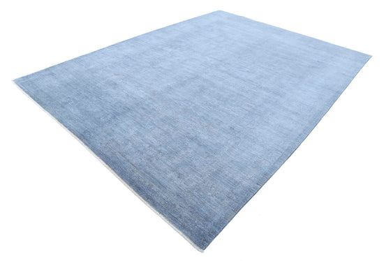 Transitional Hand Knotted Overdyed Farhan Wool Rug of Size 8'1'' X 11'0'' in Grey and Grey Colors - Made in Afghanistan