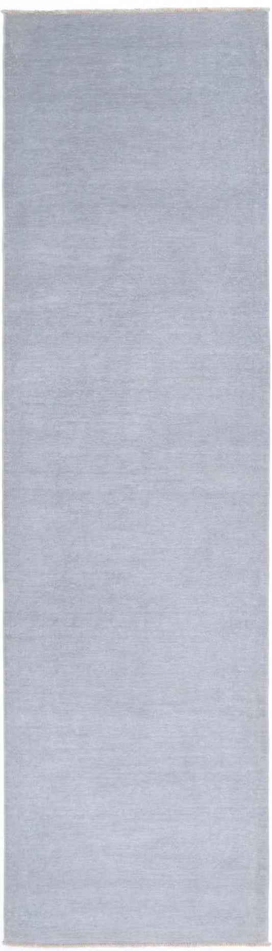 Transitional Hand Knotted Overdyed Farhan Wool Rug of Size 2'6'' X 10'2'' in Grey and Grey Colors - Made in Afghanistan