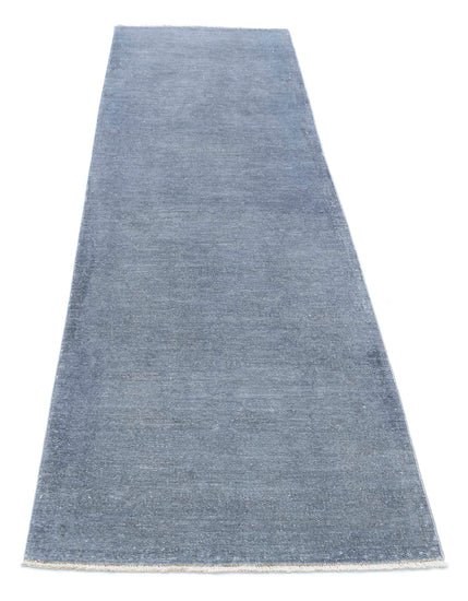 Transitional Hand Knotted Overdyed Farhan Wool Rug of Size 2'7'' X 8'8'' in Grey and Grey Colors - Made in Afghanistan