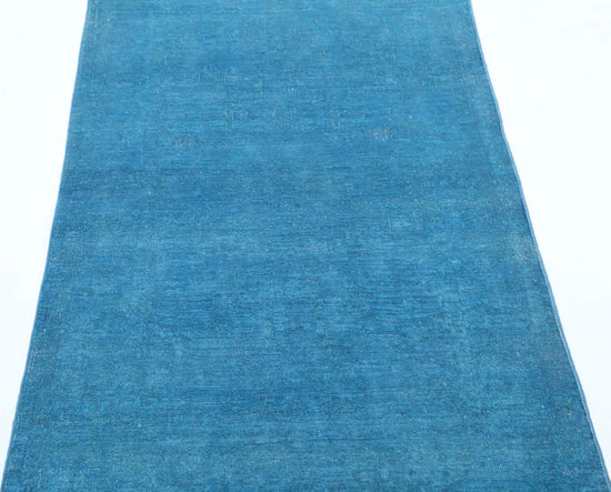 Transitional Hand Knotted Overdyed Farhan Wool Rug of Size 3'3'' X 4'11'' in Blue and Blue Colors - Made in Afghanistan
