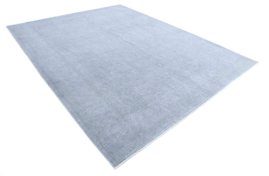 Transitional Hand Knotted Overdyed Farhan Wool Rug of Size 8'10'' X 11'7'' in Grey and Grey Colors - Made in Afghanistan