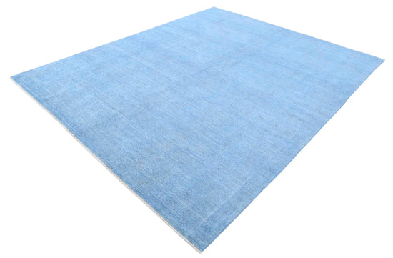 Transitional Hand Knotted Overdyed Farhan Wool Rug of Size 7'10'' X 9'10'' in Blue and Blue Colors - Made in Afghanistan