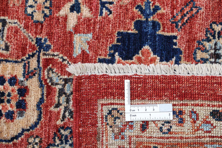 Traditional Hand Knotted Ziegler Farhan Wool Rug of Size 10'1'' X 13'7'' in Red and Blue Colors - Made in Afghanistan