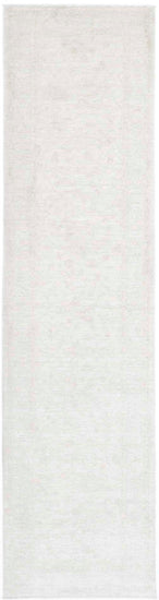 Traditional Hand Knotted Serenity Farhan Wool Rug of Size 2'5'' X 10'0'' in Ivory and Ivory Colors - Made in Afghanistan