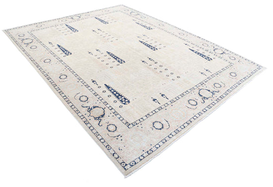 Traditional Hand Knotted Serenity Farhan Wool Rug of Size 7'7'' X 9'6'' in Brown and Brown Colors - Made in Afghanistan