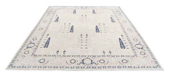 Traditional Hand Knotted Serenity Farhan Wool Rug of Size 7'7'' X 9'6'' in Brown and Brown Colors - Made in Afghanistan