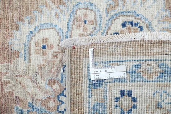 Traditional Hand Knotted Serenity Farhan Wool Rug of Size 8'8'' X 12'9'' in Taupe and Ivory Colors - Made in Afghanistan