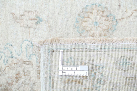Traditional Hand Knotted Serenity Farhan Wool Rug of Size 2'6'' X 7'8'' in Grey and Ivory Colors - Made in Afghanistan