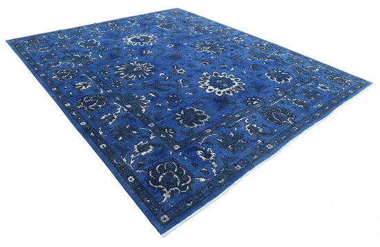 Transitional Hand Knotted Onyx Farhan Wool Rug of Size 9'9'' X 11'4'' in Blue and Blue Colors - Made in Afghanistan