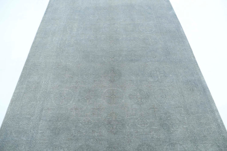 Transitional Hand Knotted Overdyed Farhan Wool Rug of Size 6'0'' X 8'2'' in Grey and Grey Colors - Made in Afghanistan