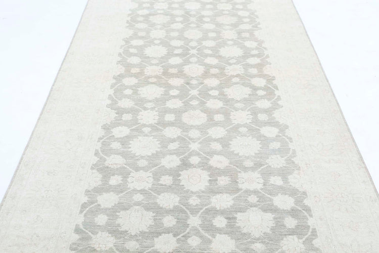 Traditional Hand Knotted Serenity Farhan Wool Rug of Size 4'7'' X 14'2'' in Brown and Ivory Colors - Made in Afghanistan