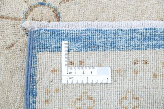 Traditional Hand Knotted Serenity Farhan Wool Rug of Size 5'1'' X 12'8'' in Blue and Ivory Colors - Made in Afghanistan