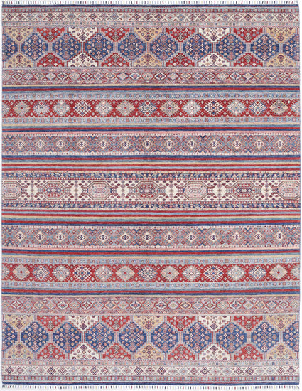 Traditional Hand Knotted Khurjeen Farhan Wool Rug of Size 8'10'' X 11'10'' in Multi and Multi Colors - Made in Afghanistan