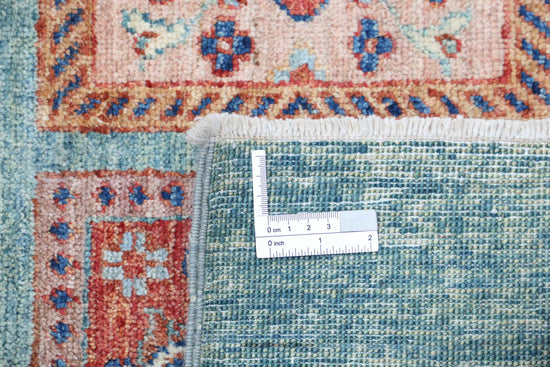 Traditional Hand Knotted Ziegler Farhan Wool Rug of Size 5'7'' X 7'9'' in Blue and Ivory Colors - Made in Afghanistan