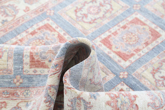 Traditional Hand Knotted Ziegler Farhan Wool Rug of Size 4'0'' X 5'11'' in Grey and Ivory Colors - Made in Afghanistan
