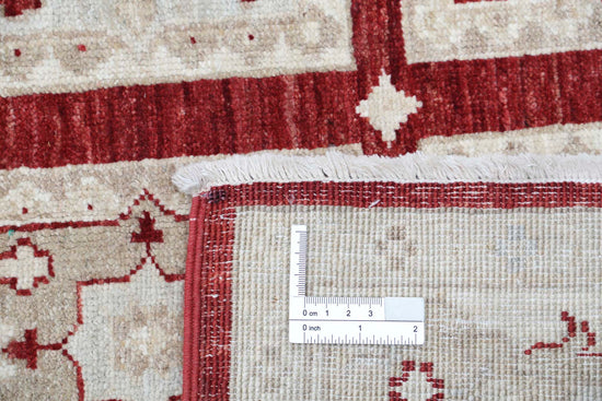 Traditional Hand Knotted Ziegler Farhan Wool Rug of Size 4'0'' X 6'0'' in Red and Ivory Colors - Made in Afghanistan