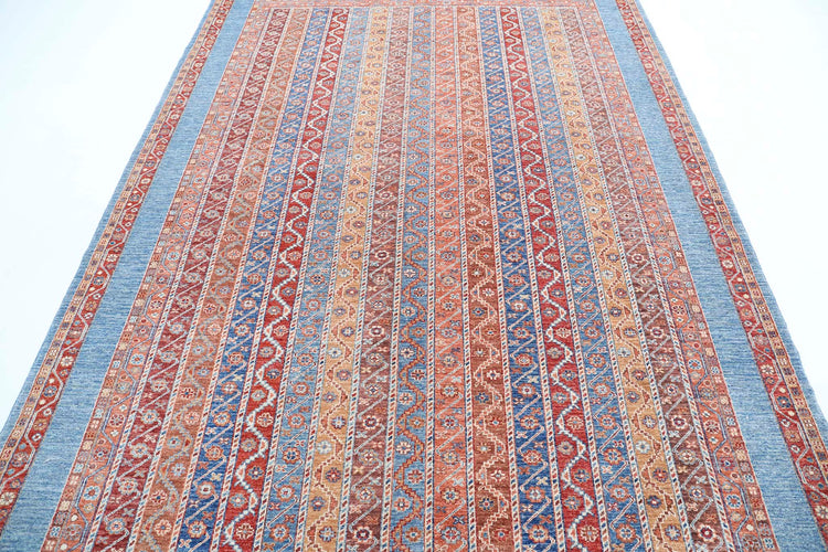 Traditional Hand Knotted Shaal Farhan Wool Rug of Size 6'8'' X 9'8'' in Multi and Multi Colors - Made in Afghanistan