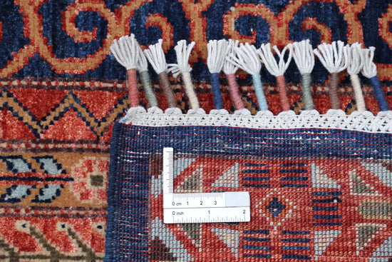 Traditional Hand Knotted Shaal Farhan Wool Rug of Size 8'1'' X 9'8'' in Multi and Multi Colors - Made in Afghanistan