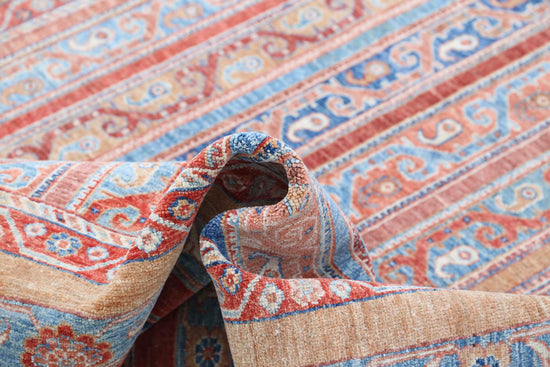 Traditional Hand Knotted Shaal Farhan Wool Rug of Size 5'7'' X 7'11'' in Multi and Multi Colors - Made in Afghanistan