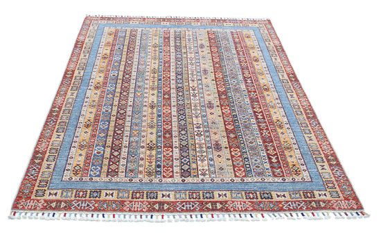 Traditional Hand Knotted Shaal Farhan Wool Rug of Size 4'11'' X 6'7'' in Multi and Multi Colors - Made in Afghanistan