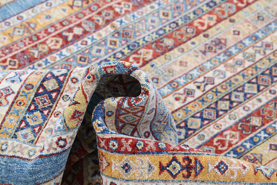 Traditional Hand Knotted Shaal Farhan Wool Rug of Size 4'11'' X 6'7'' in Multi and Multi Colors - Made in Afghanistan