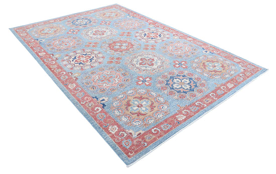 Traditional Hand Knotted Suzani Farhan Wool Rug of Size 4'6'' X 6'7'' in Multi and Multi Colors - Made in Afghanistan