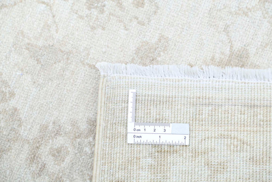 Traditional Hand Knotted Serenity Farhan Wool Rug of Size 2'7'' X 8'2'' in Ivory and Taupe Colors - Made in Afghanistan