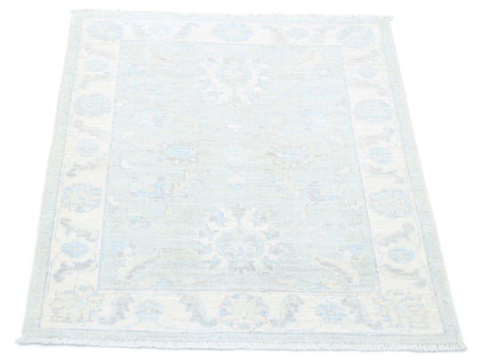 Traditional Hand Knotted Serenity Farhan Wool Rug of Size 2'4'' X 2'9'' in Brown and Ivory Colors - Made in Afghanistan