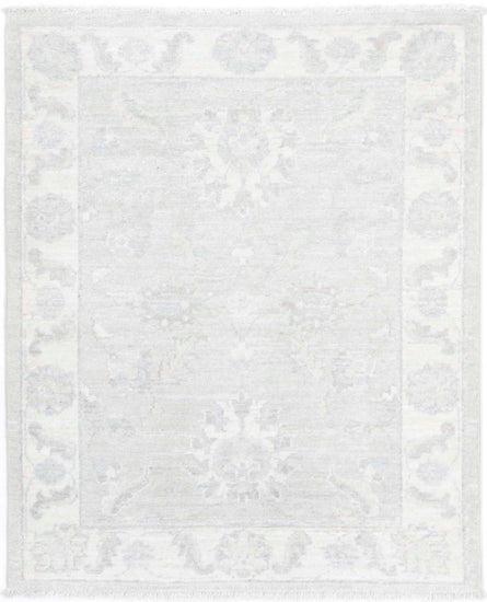 Traditional Hand Knotted Serenity Farhan Wool Rug of Size 2'4'' X 2'9'' in Brown and Ivory Colors - Made in Afghanistan