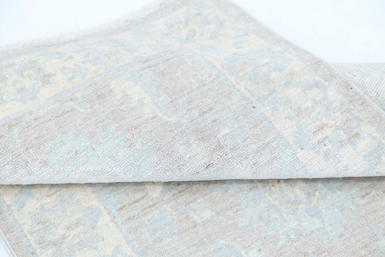Traditional Hand Knotted Serenity Farhan Wool Rug of Size 2'2'' X 3'1'' in Grey and Ivory Colors - Made in Afghanistan